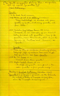 Sheet of handwritten notes