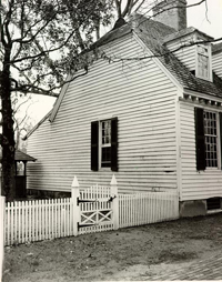 Black and White Photograph of Side of House