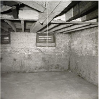 Black and White Photograph - Interior Roof of Basement from another Corner