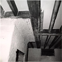 Black and White Photograph - Ceiling around Fireplace