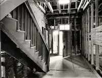 Black and White Photograph - Stairway and Door Visible