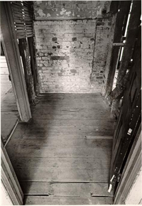 Black and White Photograph - Flooring and Brick Wall