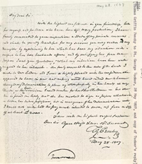 Photograph of letter - May 28, 1807