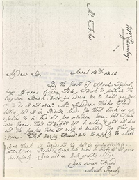 Photograph of letter - March 18, 1816