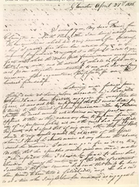 Photograph of first page of letter - April 21, 1826