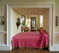 The alcove bed space at Monticello where Jefferson died.