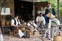 Coopers working in Colonial Williamsburg