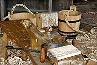 A cooper's hollowing and straight backing tools.