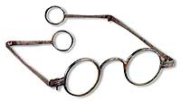 American spectacles with hinged arms in the Colonial Williamsburg collections.
