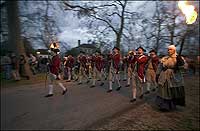 Fifes and Drums marches down Duke of Gloucester street