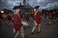 Fifes and Drums walk down Duke of Gloucester