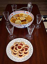 Rings of orange and lemon afloat, the wassail bowl filled with spiced wine or ale is a tradition that goes back a thousand years and more.