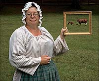 Elaine Shirley, manager of Colonial Williamsburg's rare breeds program, helped keep Milking Devons from disappearing.