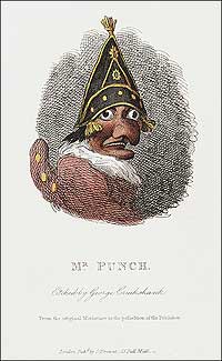 The eponymous hero of Cruikshank's illustrated Punch and Judy.