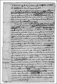 Ten years later, Thomas Jefferson circulated a draft of the Declaration of Independence.