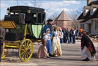 A coach makes the ideal backdrop for a family’s memory of a day spent in the 18th century.