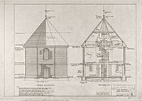1935 architectural restoration drawings done by Colonial Williamsburg draftsmen. 