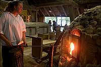 A glass-making factory from the seventeenth century, here re-created for visitors
at Jamestown Settlement
