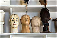 With a blockhead for every noggin, large and small, male and female, the wigmaker fashioned wigs for all occasions and clients.