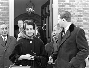 Prime Minister Indira Gandhi at the Palace in 1966.- Colonial Williamsburg 