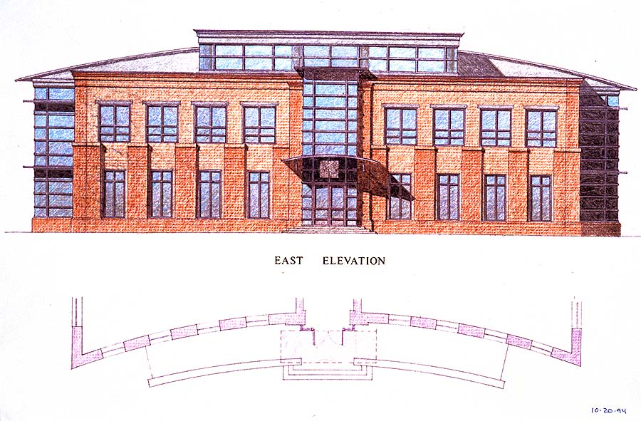East Elevation of John D. Rockefeller Jr. Library, October 20, 1994. 