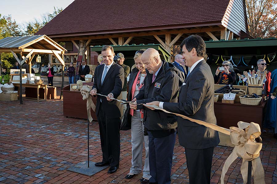 Photo of Ribbon Cutting at Market House Grand Opening, November 20, 2015. 