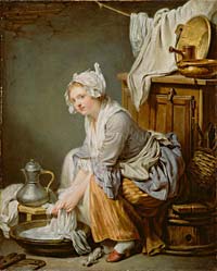 Greuze’s 1761 Laundress glamorizes the hot, hard work of cleaning clothes.