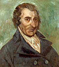 Tom Paine, here in an 1800s portrait by A. Easton, railed against the unequal representation of England’s electoral system.