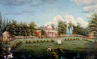 Not long after Jefferson’s death, Jane Pitford Braddick Peticolas painted this scene at Monticello in 1827 for her friend, and Jefferson’s granddaughter, Ellen Randolph Coolidge, which shows descendants of Jefferson playing on the front lawn.