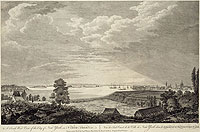 Captain Thomas Howdell, one of the military draughtsmen who captured the new landscape, sketched New York harbor