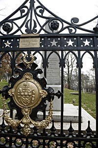 Jefferson's gravesite at Monticello is flanked by ornate gates.
