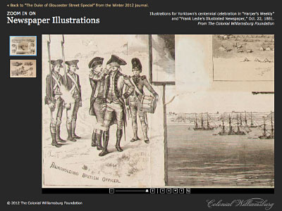 Illustrations for Yorktown's centennial celebration 