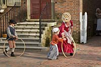 Two tradesmen in eighteenth-century Williamsburg dyed cloth and clothing for residents seeking to brighten their attire.