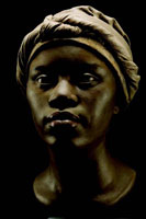 Based on the work of a forensic artist, a fully realized reconstruction of the bust of an African American woman whose remains were excavated in Talbot County, Maryland