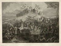Columbus, Pilgrims, and presidents in a nineteenth-century engraving. A shared national history contained fissures that ended in Civil War.