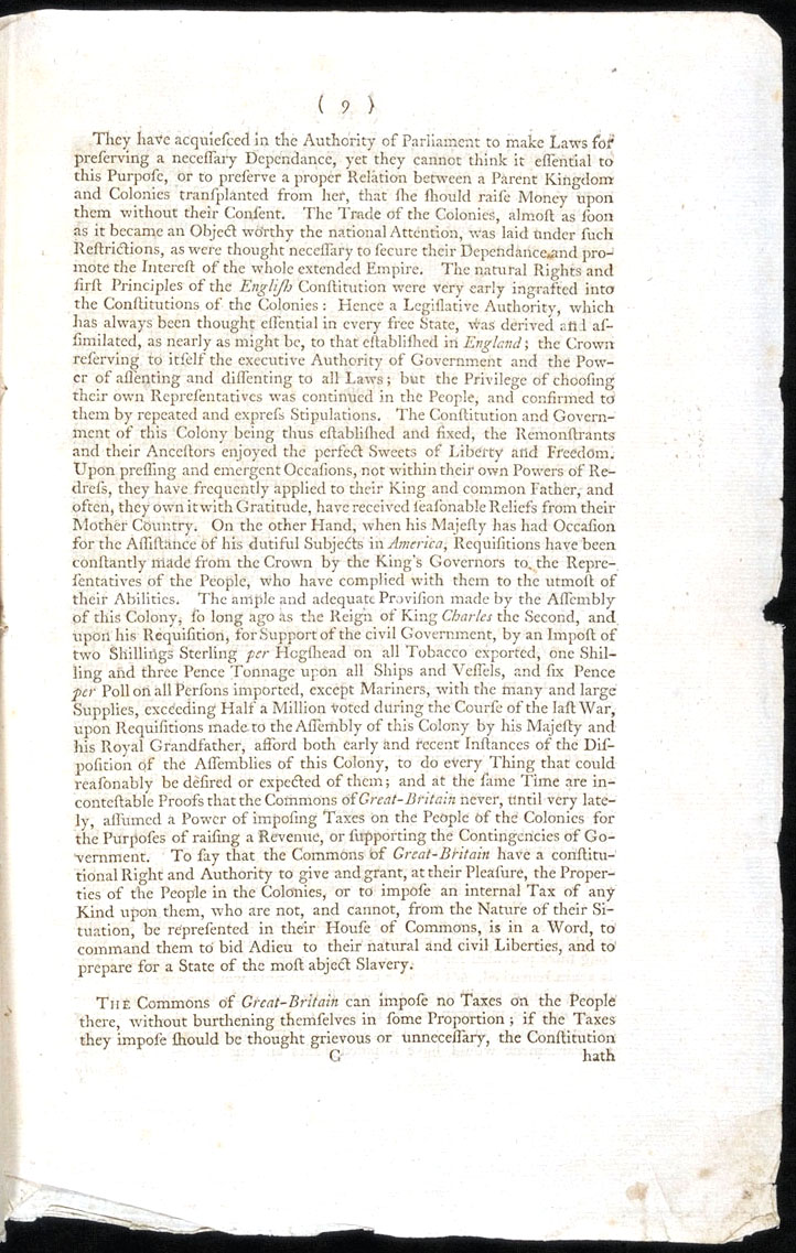 Petition, Memorial, and Remonstrance from the House of Burgesses The