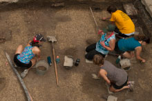 Aerial view of the excavation.