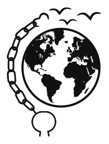 The Slavery and Remembrance logo depicts a broken chain morphing into birds, surrounding a globe.